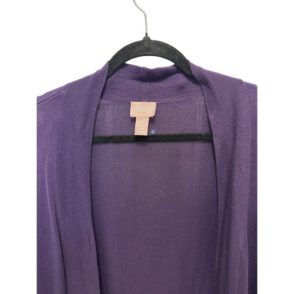Chicos Open Front Purple Cardigan Sweater Size  XL - Picture 2 of 5